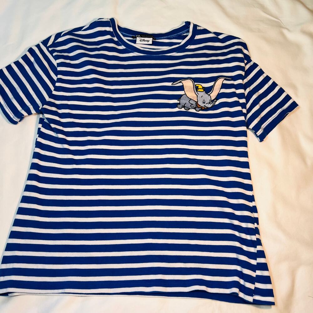Zara x Disney Dumbo Blue/White Striped Shirt Small